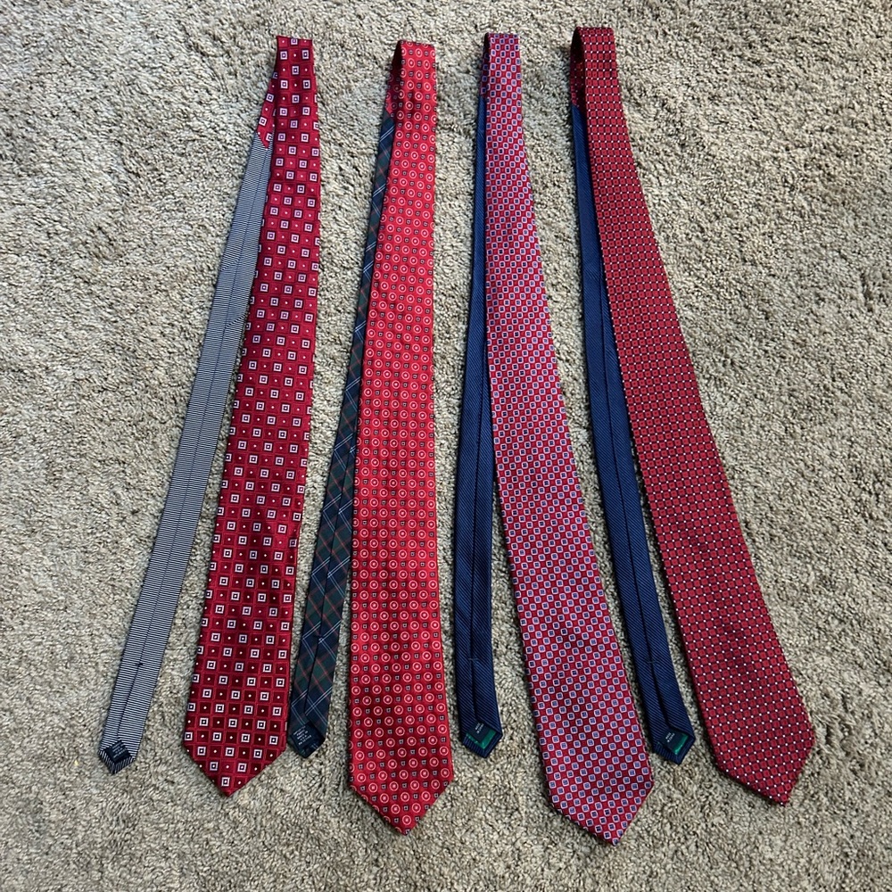 Four red Tommy Hilfiger ties
